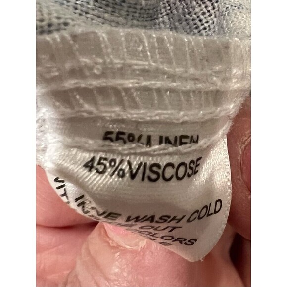 PER SE Womens Pull On Drawstring Linen Blend Crop PANTS Small - Picture 8 of 8